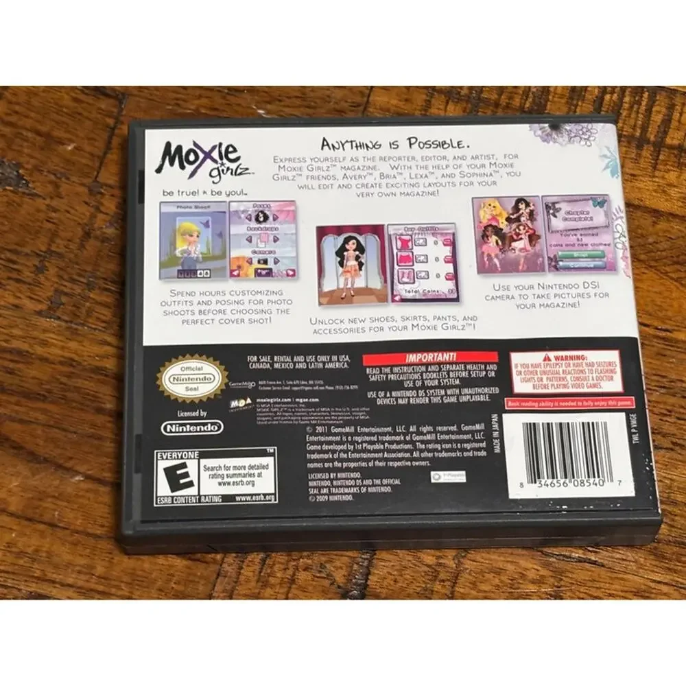 Moxie Girlz Be True! Be You! Nintendo DS - Game, Case & Manual